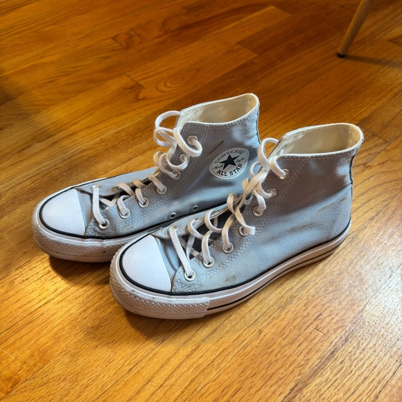 Converse Platform Light Grey High Top Sneakers (Limited Edition) - Picture 1 of 4